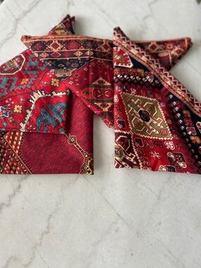 Handcrafted Red Bohemian Pillow Covers - set of 4